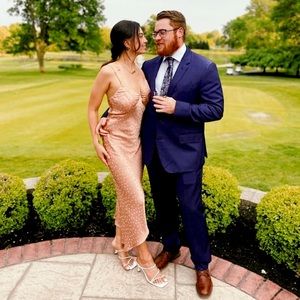 Vici satin polka dot dress